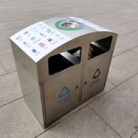 戶外不銹鋼垃圾桶二分類(lèi)果皮箱 河南天祥 支持批發(fā)定制